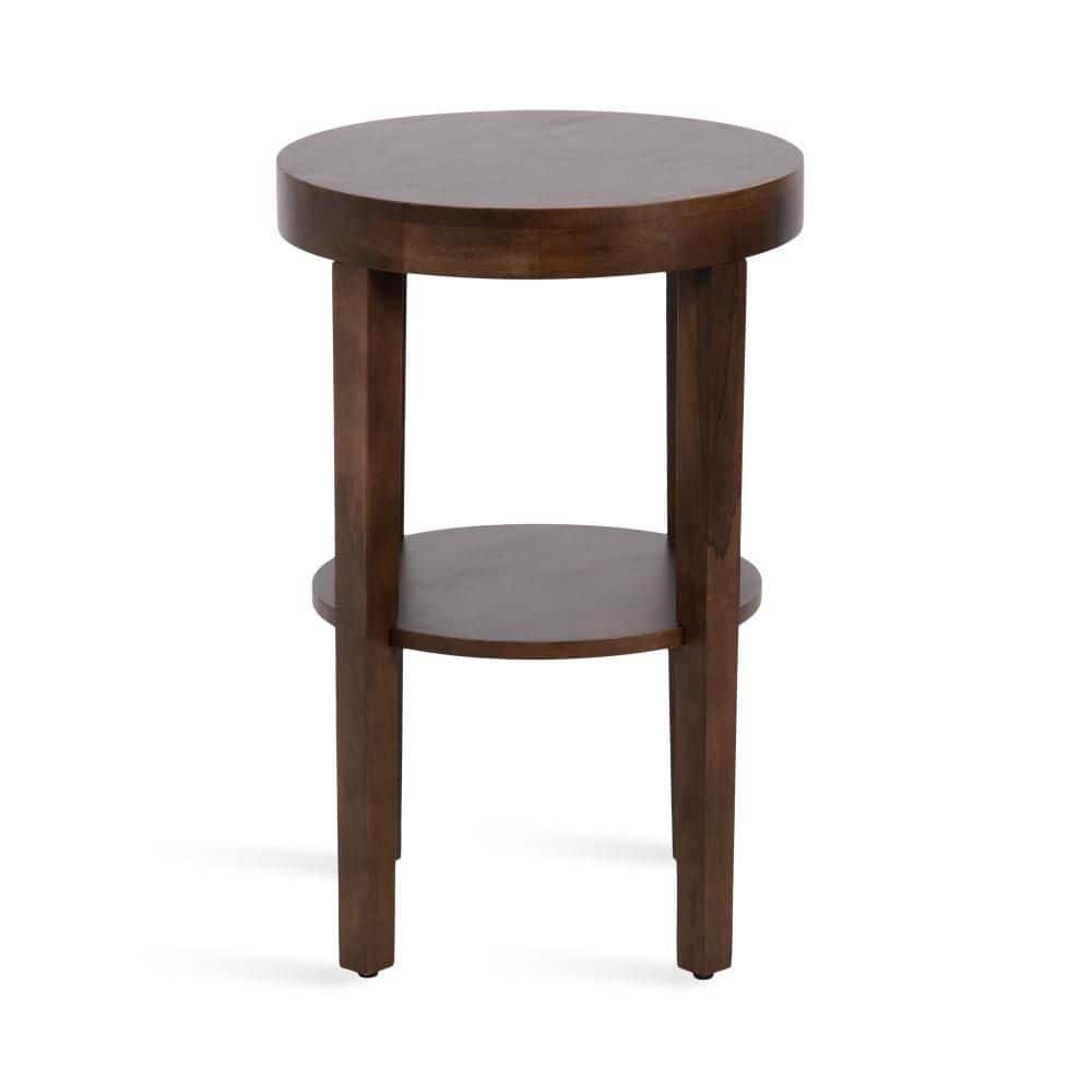 Talcott 16 in. Dark Brown Round Solid Wood End Table - thumbnail 8