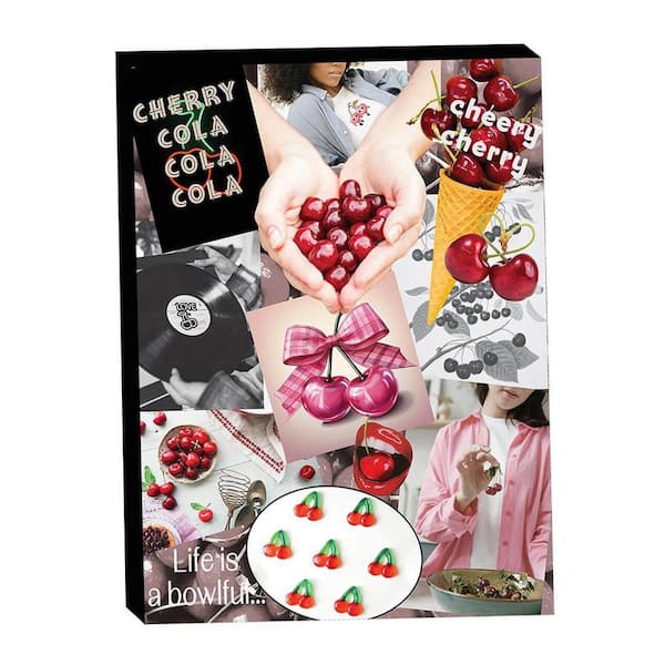 VENICE BEACH Collections Life is a Bowl Full of Cherries Mood Board by Grotto Studios 1-Piece Unframed Graphic Print Abstract 24 in. x 18 in.