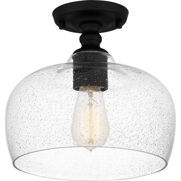 Quoizel Remington 10.5 in. 1-Light Matte Black Semi-Flush Mount