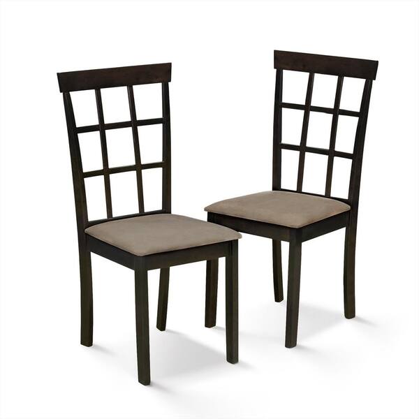 Furinno Helena Cappuccino Micro Fabric Dining Chair (Set of 2)