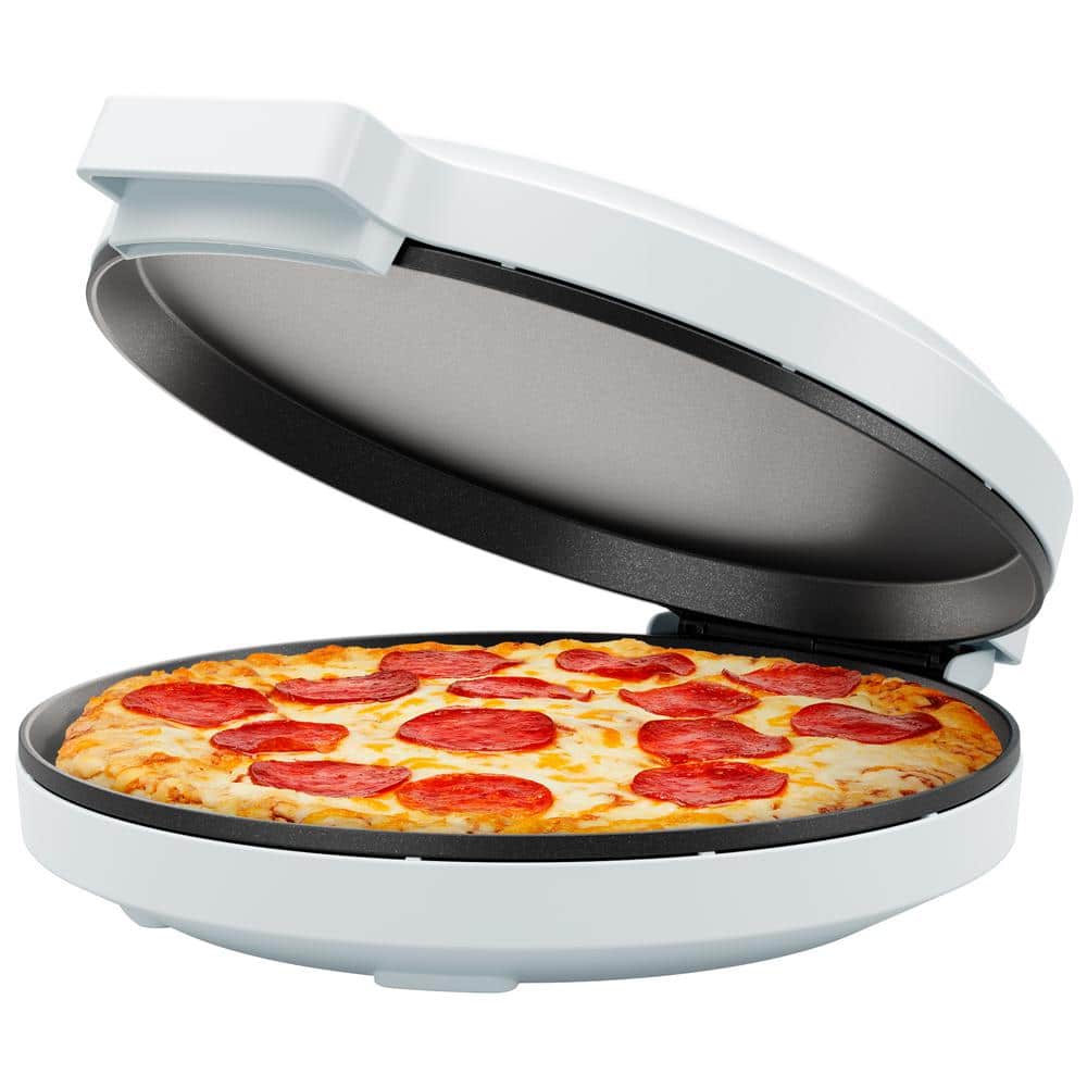 Chefman 113 sq. in. White Pizza Maker Countertop Electric Griddle Specialty Grill