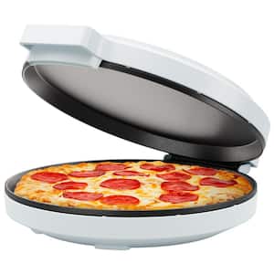 113 sq. in. White Pizza Maker Countertop Electric Griddle Specialty Grill