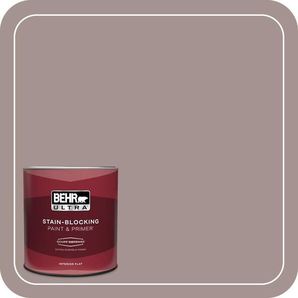 BEHR ULTRA 1 qt. #740B-4 Suede Leather Extra Durable Flat Interior Paint & Primer