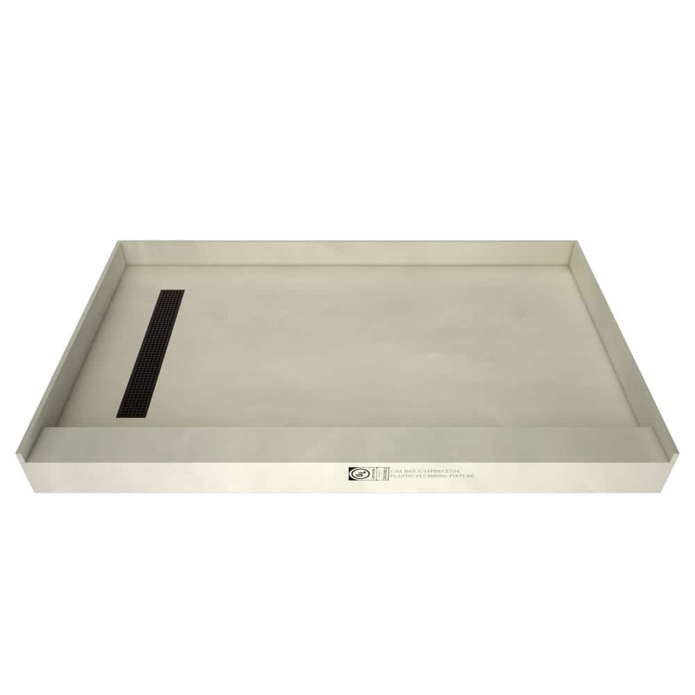 Tile Redi Redi Trench 34 in. x 60 in. Single Threshold Shower Base with Left Drain and Oil Rubbed Bronze Trench Grate