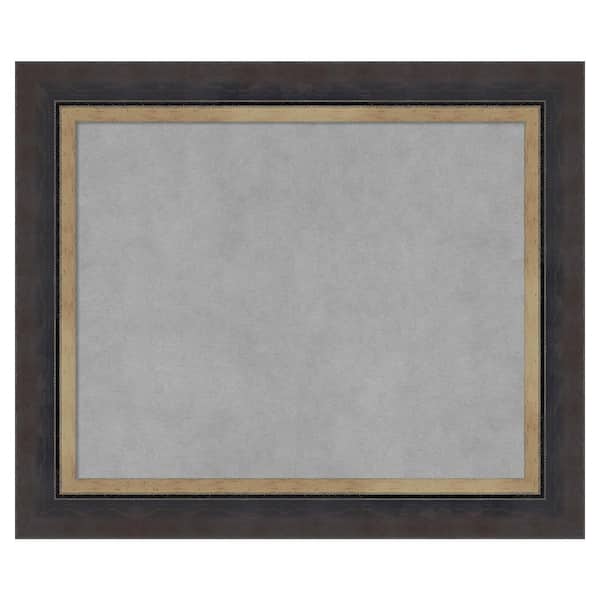 Amanti Art Hammered Charcoal Tan 25 in. x 21 in Framed Magnetic Board