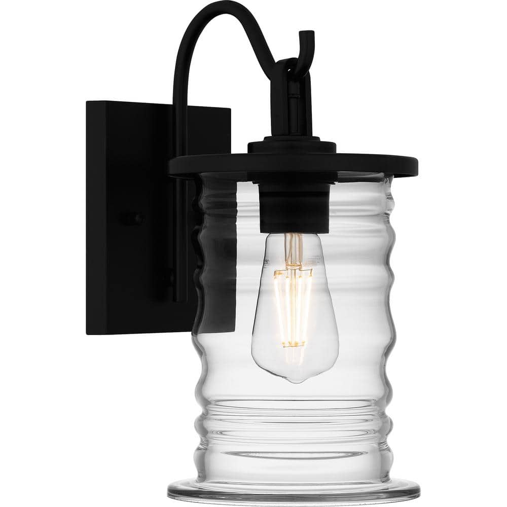 Noland 13 in. Matte Black Hardwired Outdoor Wall Lantern Sconce price history on PriceWatchPro