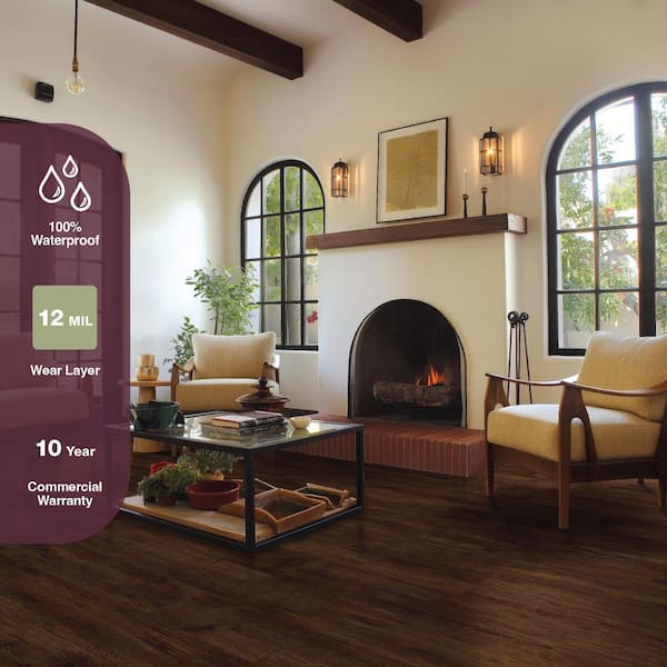 Bralton Oak 12 MIL x 7 in. W x 48 in. L Waterproof Click Lock Luxury Vinyl Plank Flooring (23.8 sq.ft. /Case)