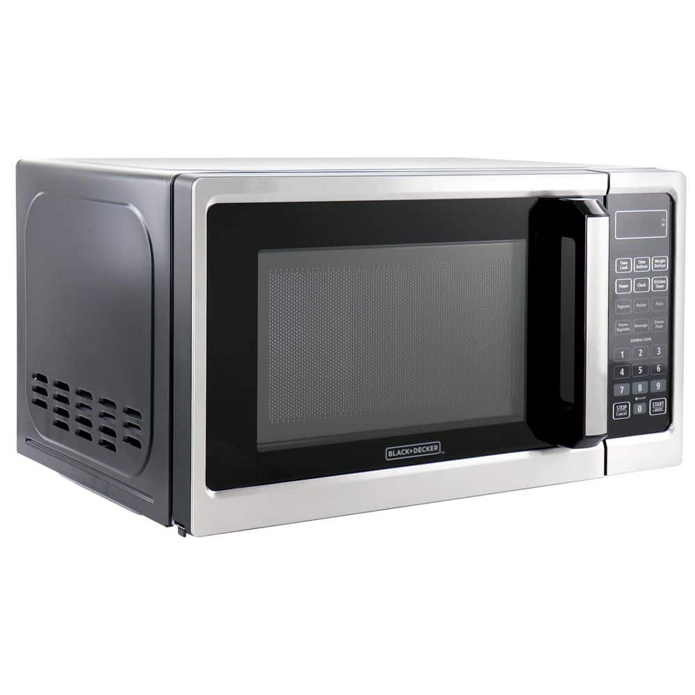 BLACK+DECKER 17 in. Width 0.7 cu.ft. Black 700-Watt Countertop Microwave  with Turntable 985119168M - The Home Depot