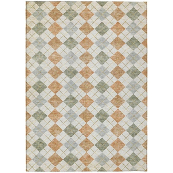Chantille Machine Washable Indoor/Outdoor Abstract ACN2238 Coral 8 ft. x 10 ft. Area Rug