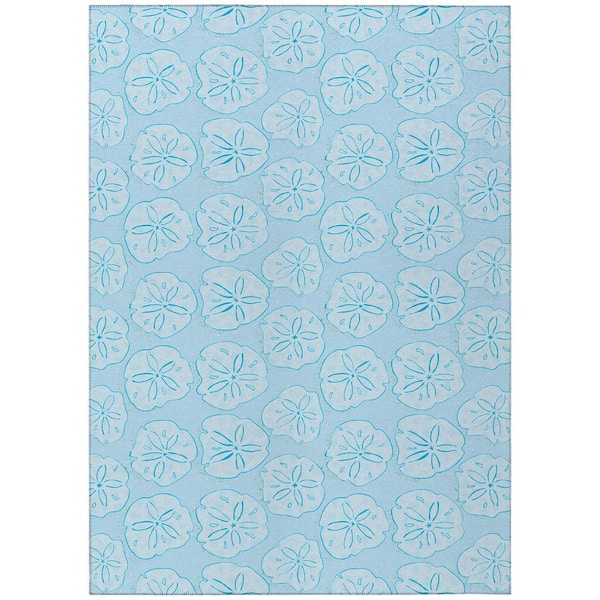 Addison Rugs Surfside Blue 10 ft. x 14 ft. Geometric Indoor/Outdoor Area Rug
