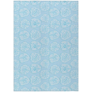 Surfside Blue 8 ft. x 10 ft. Geometric Indoor/Outdoor Area Rug