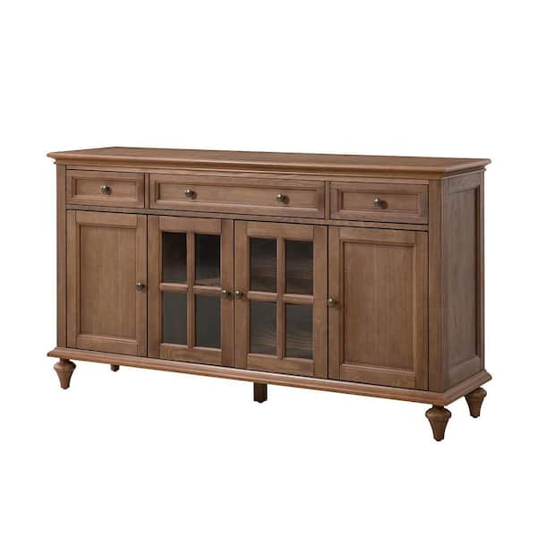Nikolaj Acorn 58 in. W 3 Drawer Sideboard with Solid Wood Legs