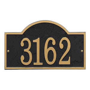 Fast and Easy Arch House Number Plaque, Black/Gold