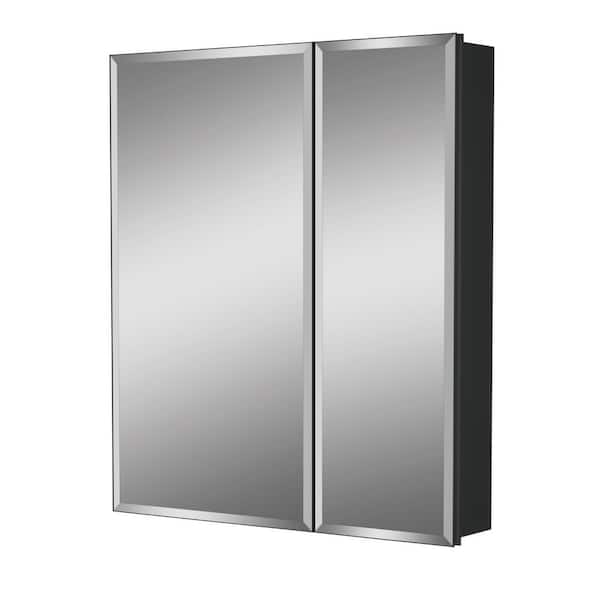 Moses 26 in. W x 30 in. H Rectangular Aluminum Medicine Cabinet with Mirror and Adjustable Shelves