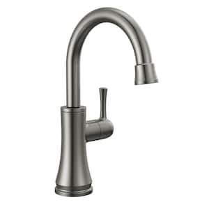Transitional Single Handle Beverage Faucet in Black Stainless Steel
