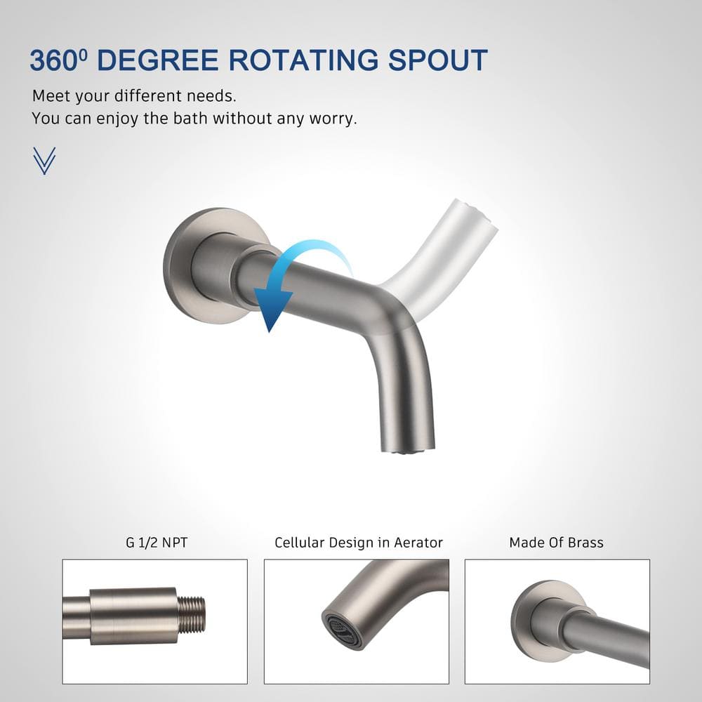 Brushed Nickel 10'' Wall Mount Rain Shower System with Handheld