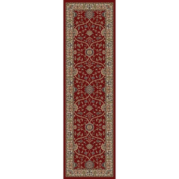 Concord Global Trading Jewel Voysey Red 2 ft. x 8 ft. Runner Rug