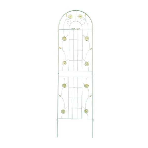 maocao hoom 71 in. H Metal Garden Trellis Rustproof Trellis for Climbing Plants Outdoor Flower Support in White (4-Pack)