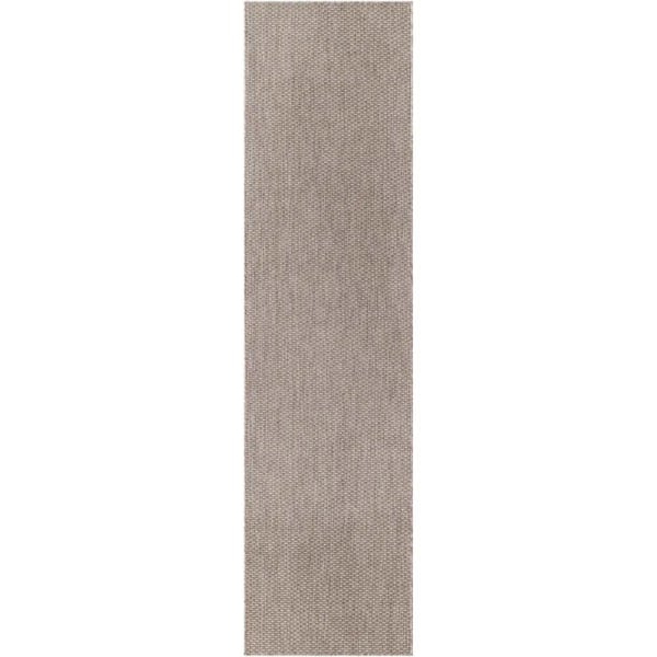 Unique Loom Outdoor Solid Beige 2 ft. 7 in. x 10 ft. Area Rug