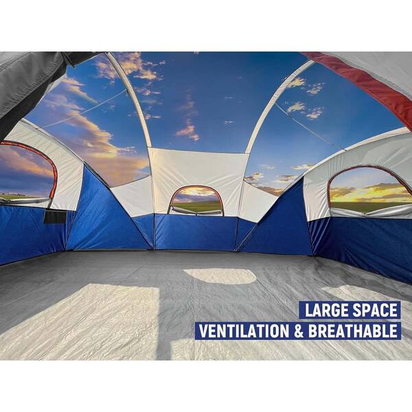 Zeus & Ruta 10-Person Navy Blue Camping Tents Portable Easy Set Up
