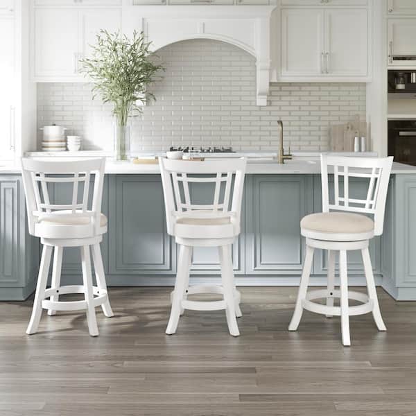 Fairfox White Swivel Counter Stool