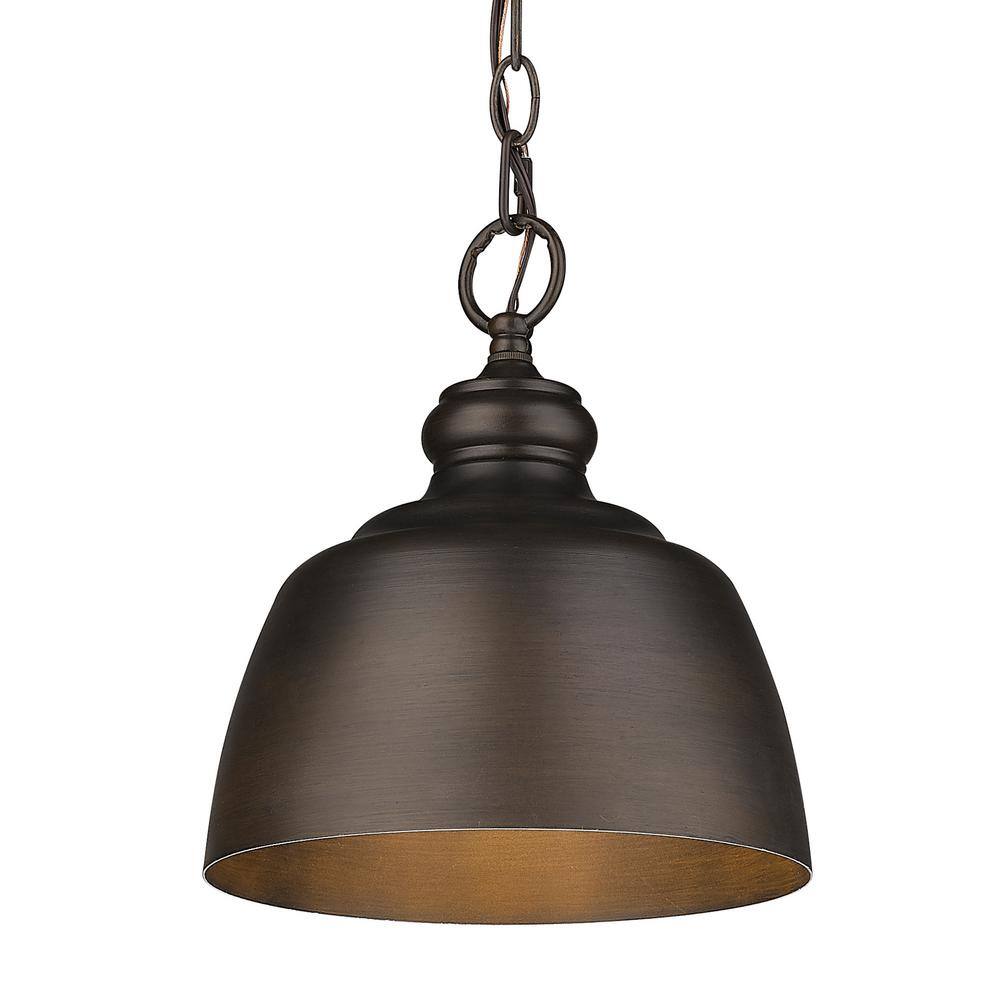 Holmes Rubbed Bronze Mini Pendant Light with Dome Shade