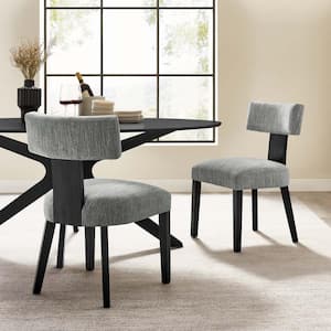 Nalani Dining Chairs - Set of 2 in Heathered Weave Gray Black