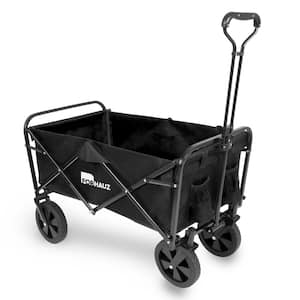 3.88 cu.ft. 600D double-layer Oxford Fabric Steel Frame Outdoor Garden Cart Collapsible Folding Wagon, Black