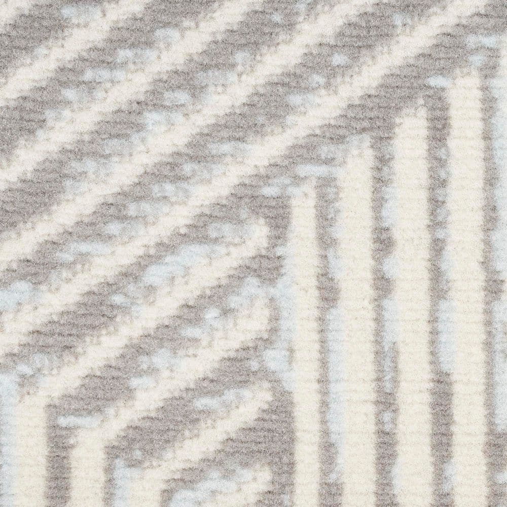 Grafix Gray Geometric 2' x 4' Synthetic Area Rug