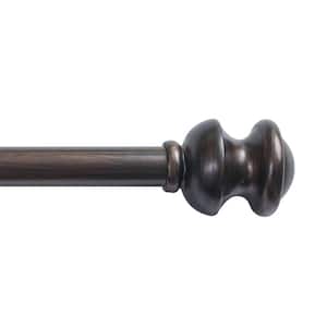 Kendall 28 in. - 48 in. Adjustable Single Curtain Rod 5/8 in. Diameter in Antique Rust with Modern Finials