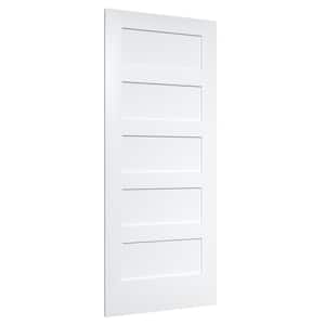 Homestead 34 in. x 80 in. 5-Panel Solid Core White Primed Pine Wood and Manufactured Wood Interior Door Slab