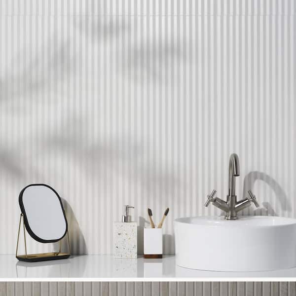 Ivy Hill Tile Linear White 11.41 in. x 35.37 in. Matte Ceramic