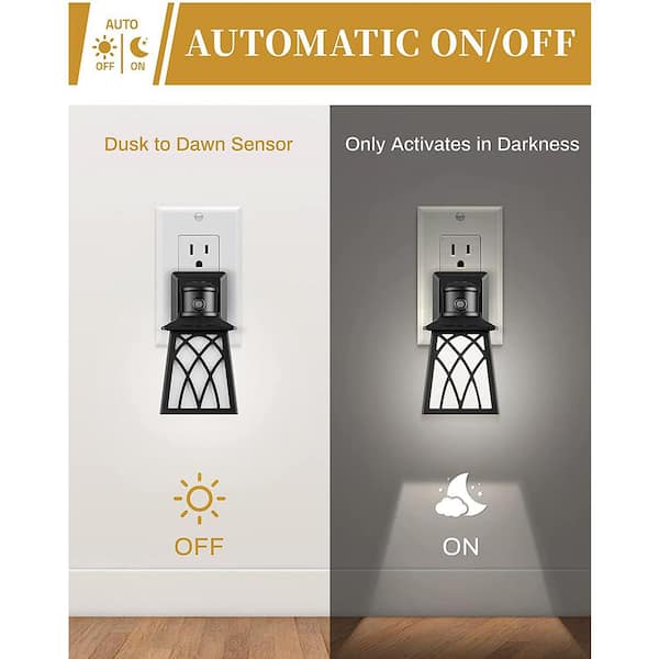 Plug In Dimmable Night Light LED With Dusk To Dawn Sensor Automatic Light BR 