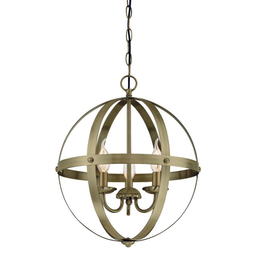 Westinghouse Stella Mira 3-Light Antique Brass Chandelier 6353700 - The ...