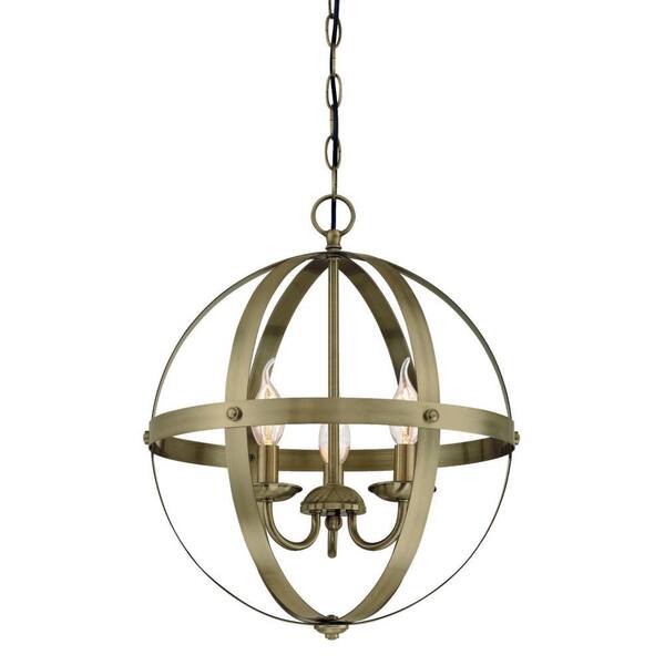 Westinghouse Stella Mira 3-Light Antique Brass Chandelier 6353700