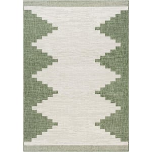 Lageli Grass Green 8 ft. x 10 ft. Geometric Indoor/Outdoor Area Rug