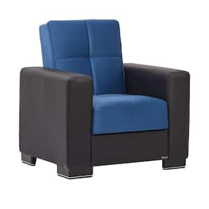 Basics Collection Convertible Turquoise/Black Armchair with Storage