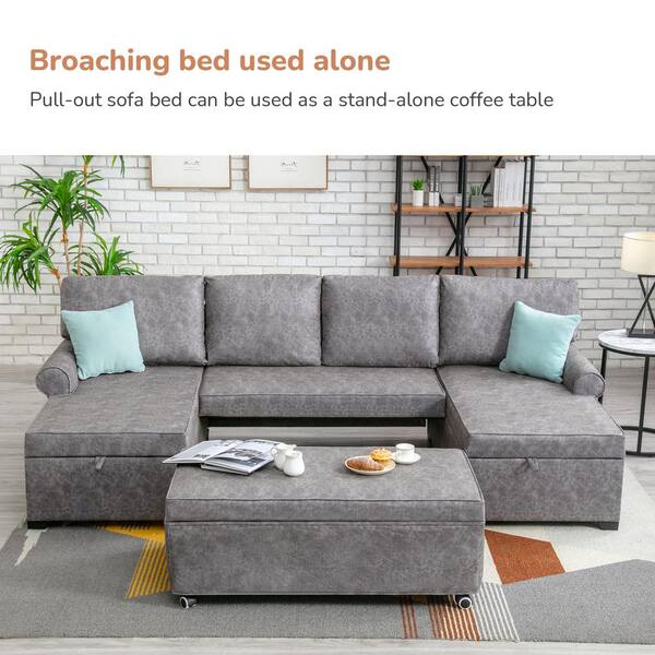 6 seater couch with fold out bed