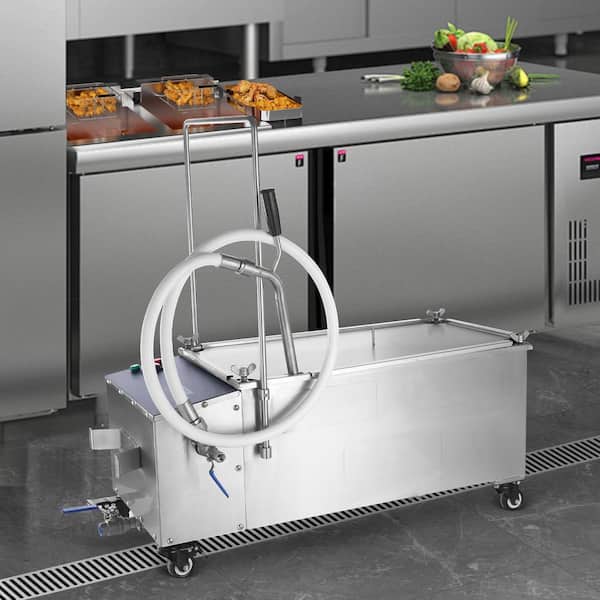 Mobile Fryer Filter 55L ( 48 qt ) Oil Tank Capacity Oil Filtration System with 10 L/min Oil Filtration Speed
