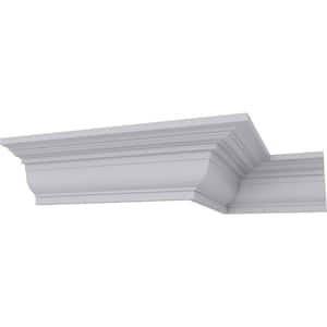 SAMPLE - 3-1/2 in. x 12 in. x 3 in. Polyurethane Bedford Smooth Crown Moulding