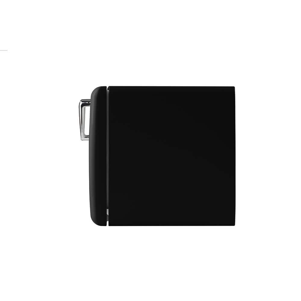 Midnight Black Compact Retro Refrigerator with Bottom Freezer