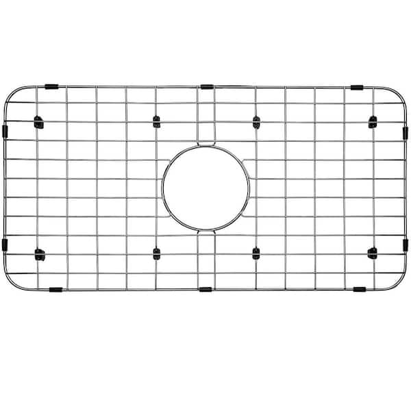 24.1 in. L x 12.6 in. W Sink Bottom Grid in Stainless Steel, Centered Drain with Corner Radius 1-1/2 in, Sink Protector