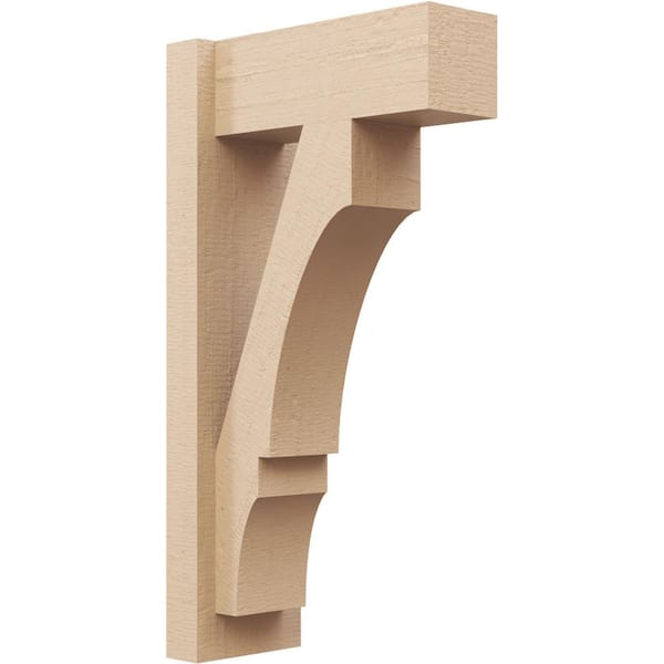 Ekena Millwork 6 in. x 26 in. x 14 in. Balboa Block Rough Cedar Woodgrain Timberthane Polyurethane Outlooker, Primed Tan