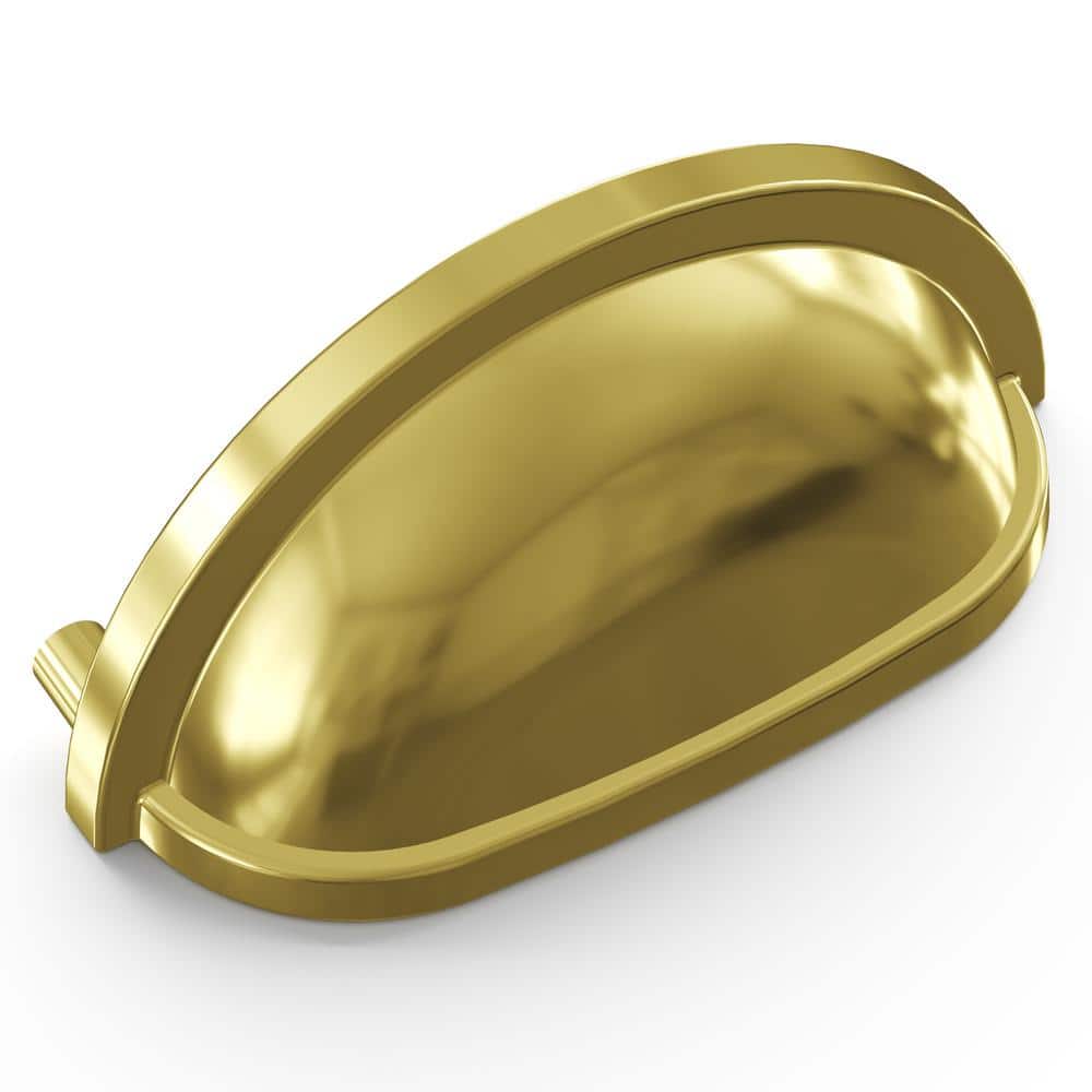 Polished Brass 3" Traditional Cup Cabinet Pulls