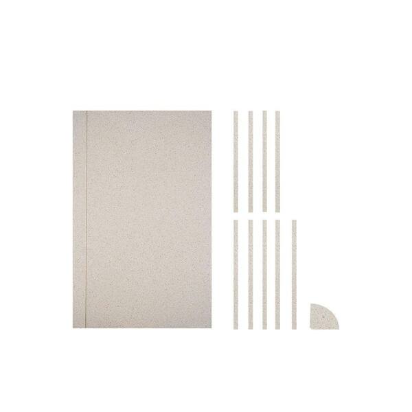 ForzaQuartz Seamless By Nature 48 in. x 48 in. x 84 in. 12-piece Retro Fit Over Existing Shower Surround in Desert Beige