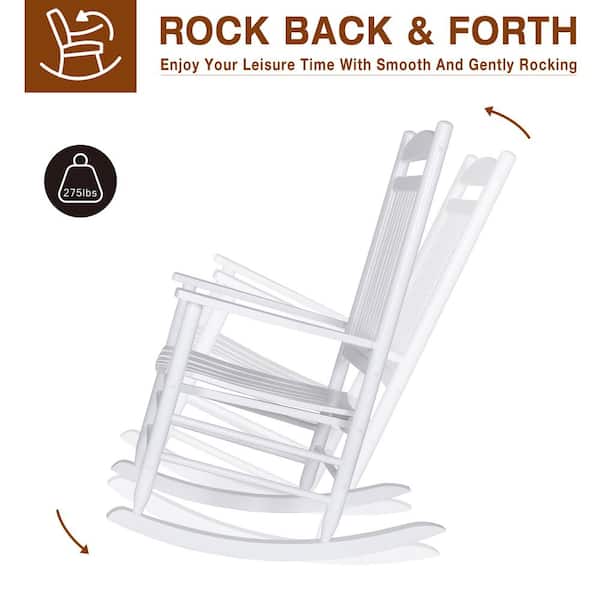 VEIKOUS 3-Piece Wood Outdoor Rocking Chairs with Curved Seat VEIKOUS 3-Piece Wood Outdoor Rocking Chairs with Curved Seat