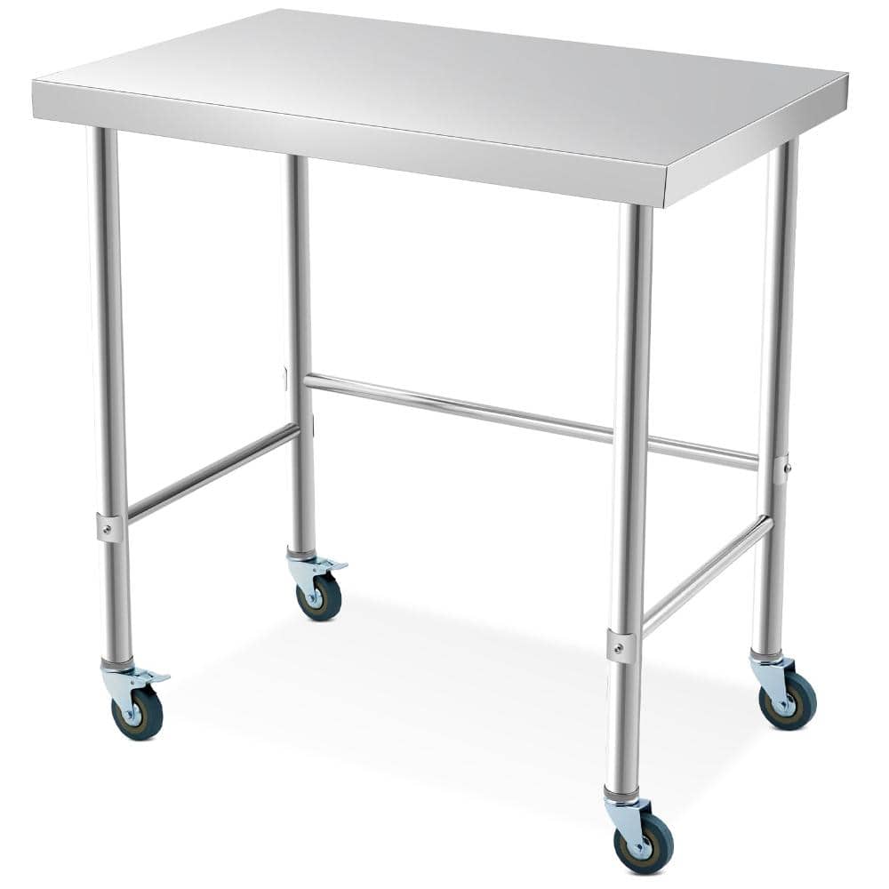 Heavy Duty Stainless Steel Work Table - Commercial Prep Utility Table Easy to Clean, Ideal for Restaurant, Kitchen price history on PriceWatchPro