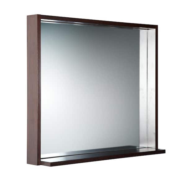 Fresca Allier 30.00 in. W x 26.00 in. H Framed Rectangular Bathroom Vanity Mirror in Wenge
