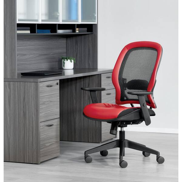 Space seating professional airgrid dark back and padded black eco leather online seat