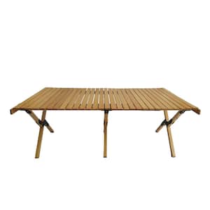 47.44 in. Multi-Function Wooden Foldable Portable Patio Outdoor Dining Table in Natural